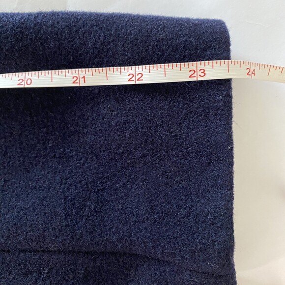 VTG J Crew Wool Blend Bomber Jacket Navy Blue Zip Front Long Sleeve Officecore M - Picture 8 of 10